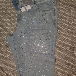 BNWT-Women's Sparkling Denim Boyfriend Jeans